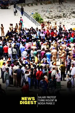 Salary protest turns violent in Noida