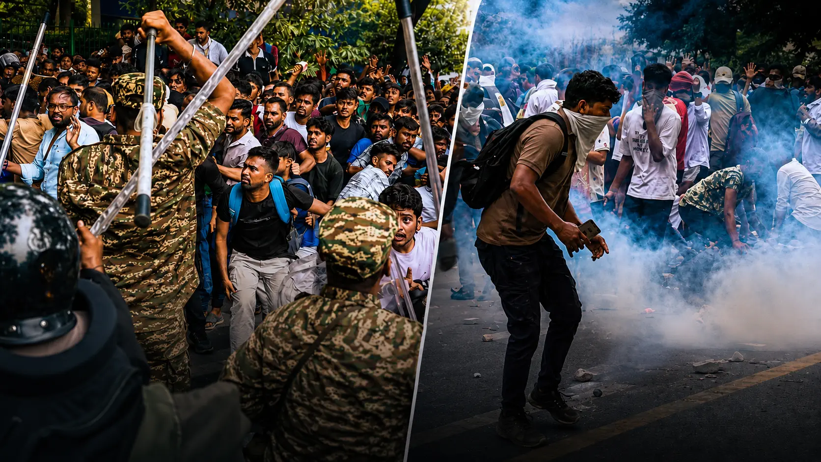 CJP Protest Par Police Action! Tear Gas Aur Lathicharge